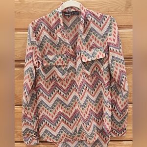 Multicolor Zigzag Women's Blouse